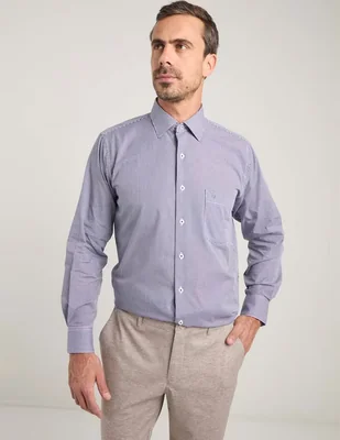 Camisa de vestir Manchester de algodón manga larga para hombre