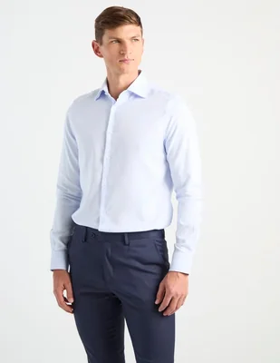 Camisa de vestir Zanetti de algodón manga larga para hombre