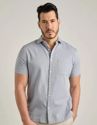 Camisa casual Jbe de algodón manga corta para hombre