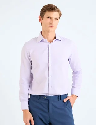Camisa formal Zanetti de algodón manga larga para hombre