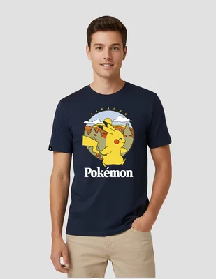 Playera pokémon cuello redondo para hombre