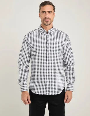 Camisa casual Regent Street de algodón manga larga para hombre