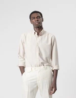 Camisa casual Puroego de algodón manga larga para hombre