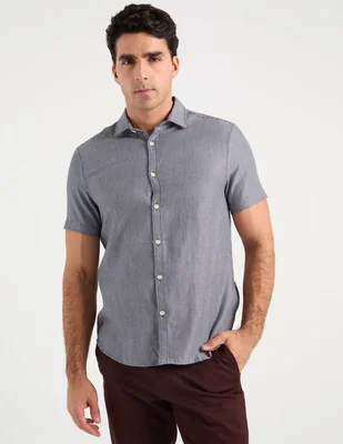 Camisa casual Regent Street de algodón manga corta para hombre