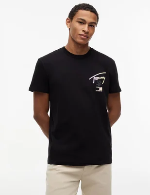 Playera Tommy Jeans Signature cuello redondo para hombre