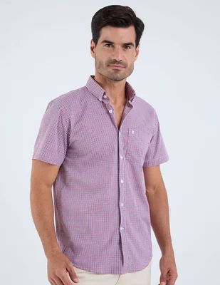 Camisa casual dioro de algodón manga corta para hombre