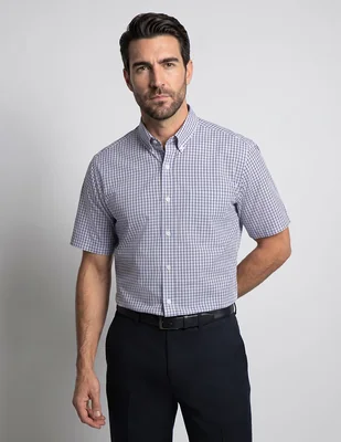 Camisa business casual Cavalatti manga corta para hombre