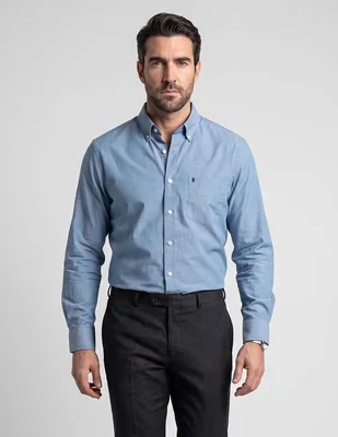 Camisa casual Izod de algodón manga larga para hombre