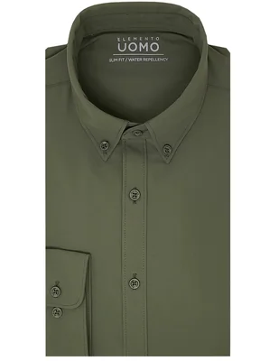 Camisa formal elemento uomo mezcla de materiales manga larga para hombre