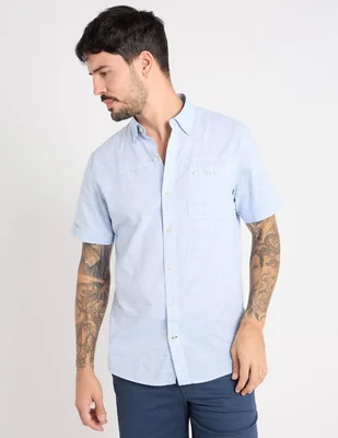 Camisa casual izod de algodón manga corta para hombre