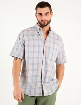 Camisa casual Cavalatti de algodón manga corta para hombre