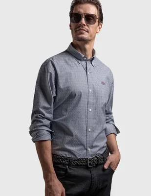 Camisa casual La Martina de algodón manga larga para hombre