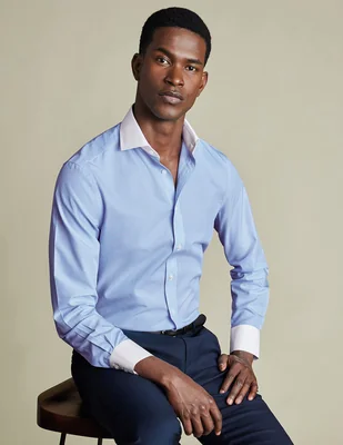 Camisa de vestir Charles Tyrwhitt de algodòn manga larga para hombre