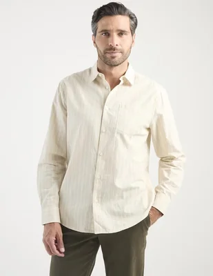 Camisa casual Jbe de algodón manga larga para hombre