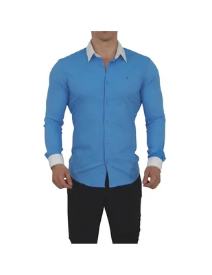 Camisa casual John Leopard manga larga para hombre