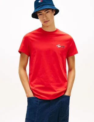 Playera tommy jeans signature cuello redondo para hombre