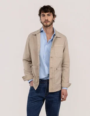 Camisa casual El Ganso de algodón manga larga para hombre