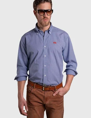 Camisa casual La Martina de algodón manga larga para hombre