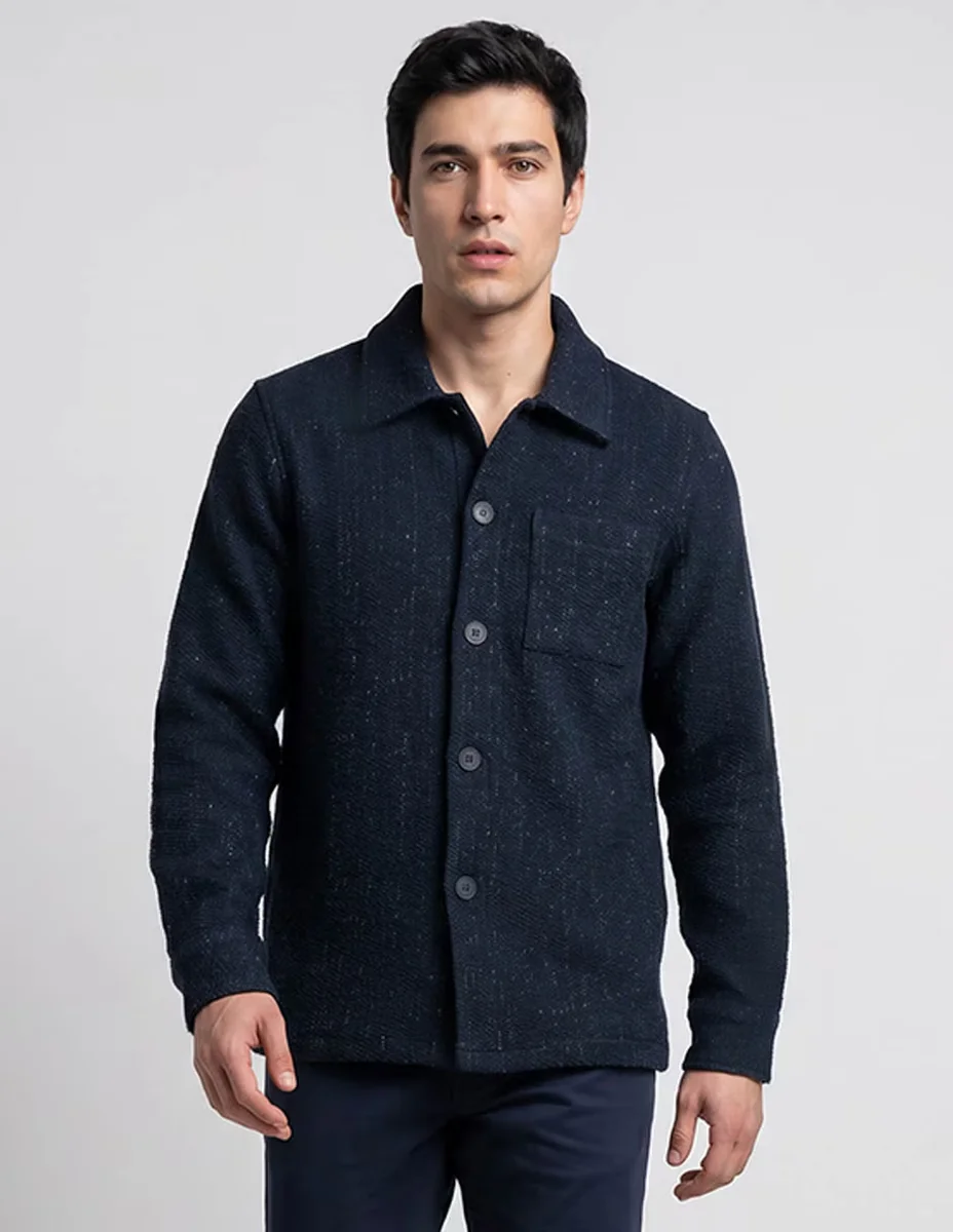 Sobrecamisa casual Elemento Uomo de algodón manga larga para hombre