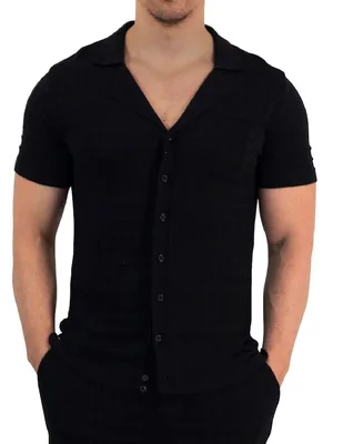 Camisa casual John Leopard de bambú manga corta para hombre