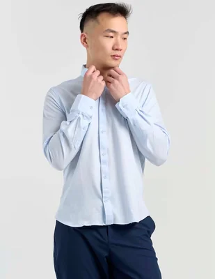 Camisa de vestir Elemento Uomo de algodón manga larga para hombre
