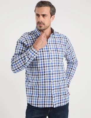 Camisa casual Dioro de algodón manga larga para hombre