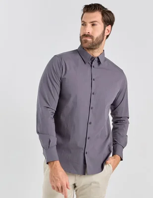 Camisa casual Regent Street de algodón manga larga para hombre