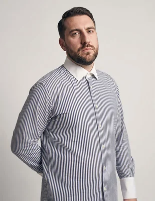 Camisa formal calderoni de algodón manga larga para hombre
