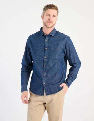 Camisa casual Regent Street de algodón manga larga para hombre