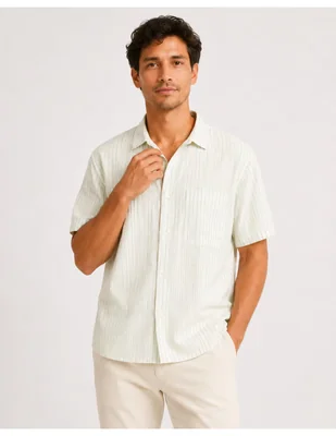 Camisa casual selected de algodón manga corta para hombre
