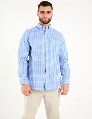 Camisa casual Izod de algodón manga larga para hombre