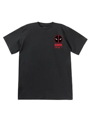 Playera Mascara De Latex Deadpool manga corta para hombre