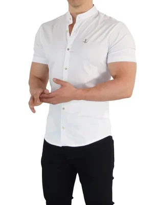 Camisa casual John Leopard manga corta para hombre