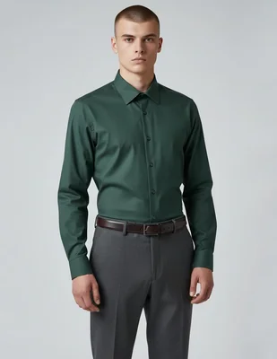 Camisa de vestir KC NY manga larga para hombre