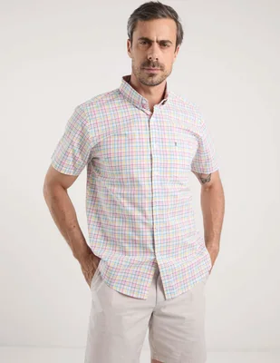 Camisa casual Dioro de algodón manga corta para hombre