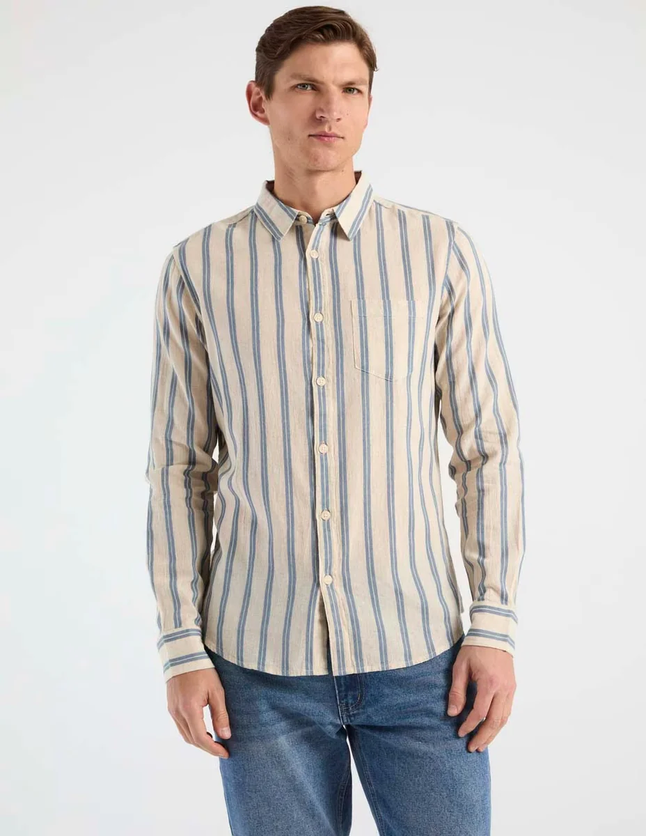 Camisa casual Elemento Uomo de algodón manga larga para hombre