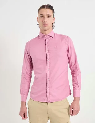 Camisa casual Scotta de algodón manga larga para hombre