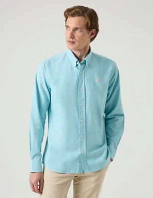 Camisa casual Scotta de algodón manga larga para hombre