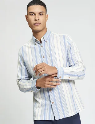 Camisa casual Ben Sherman de algodón manga larga para hombre