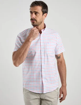 Camisa casual Dioro de algodón manga corta para hombre