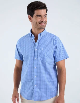 Camisa casual dioro de algodón manga corta para hombre