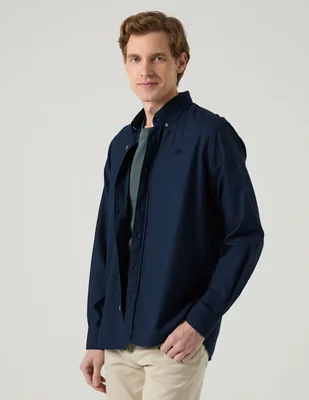 Sobrecamisa casual Scotta de algodón manga larga para hombre