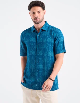 Camisa casual cubavera de manga corta para hombre