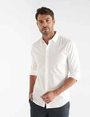Camisa de vestir JBE de algodón manga larga para hombre