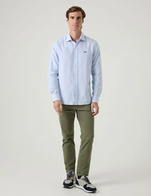 Camisa casual Scotta de algodón manga larga para hombre