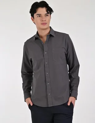 Camisa casual Supply de algodón manga larga para hombre