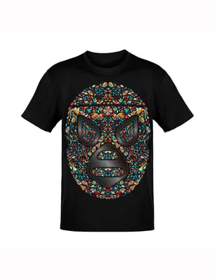 Playera Karani-Art Luchador Otomi Estilo Mexicano cuello redondo para hombre