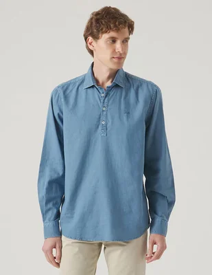 Camisa casual Scotta de algodón manga larga para hombre