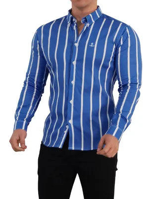 Camisa casual John Leopard de algodón manga larga para hombre