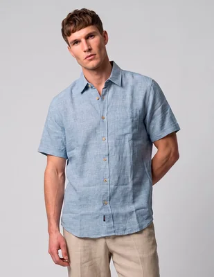 Camisa casual faherty manga corta para hombre